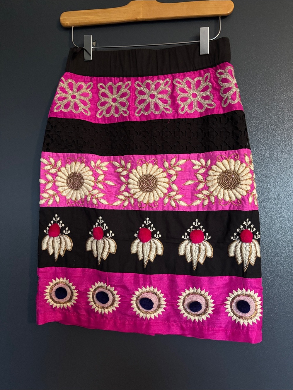 Anthropologie Embroidered Skirt Set